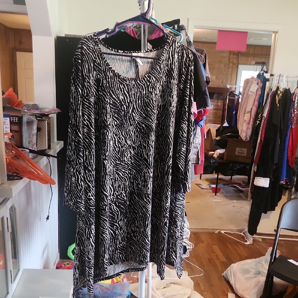 Zebra Print Size 20 Avenuw Long Sleeve Dress